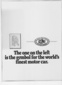 Remember, this was a layout done before art director's had access to, and unfettered use of, the internet and online stock photo imagery. That Rolls Royce logo would have looked a lot better in a layout done today, I can assure you.